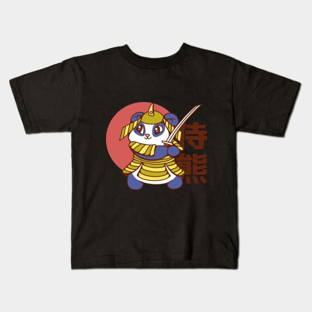 Panda Bär Samurai Krieger Kids T-Shirt by Upswipe.de